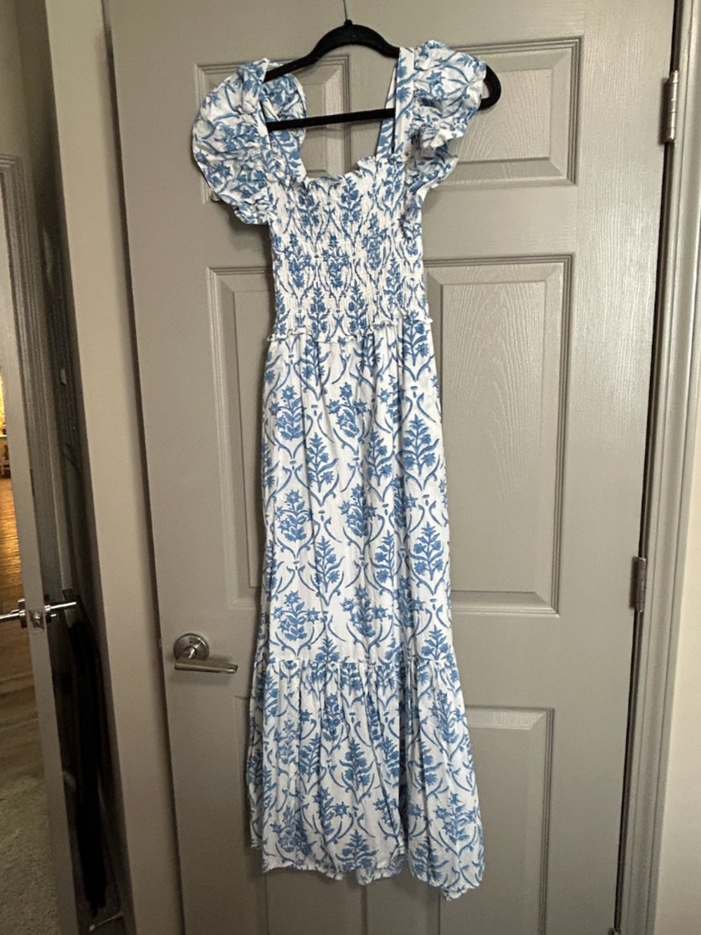 White & Blue, Summer/Beachy "Wedding Festivites" Maxi Dress